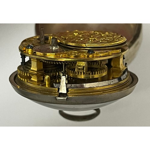 5198 - SIGNED STEPHEN OLYE, HARLESTON: A late 18th Century silver pair cased pocket watch. The enamelled Ro... 