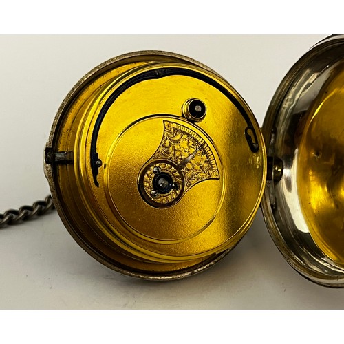 5193 - JOHN ABLITT OF IPSWICH: A 19th Century silver pair cased pocket watch. the enamelled Roman dial with... 