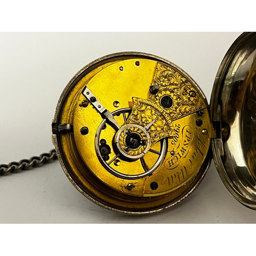 5193 - JOHN ABLITT OF IPSWICH: A 19th Century silver pair cased pocket watch. the enamelled Roman dial with... 