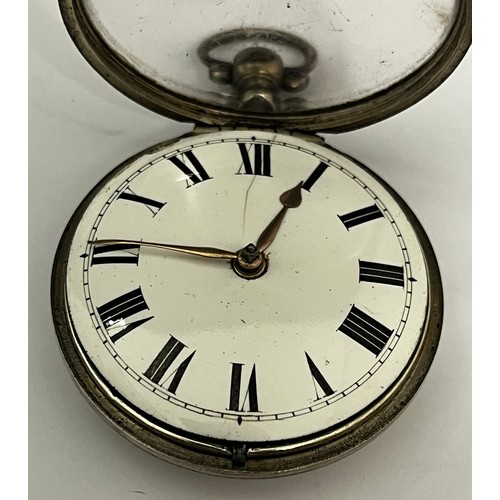 5191 - SIGNED NORTHEY, SPITAL-FIELDS: A 19th Century silver pocket watch with non-matching outer pair case.... 