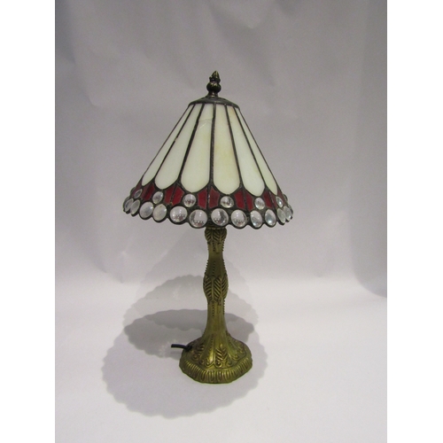 4010 - A Liberty style table lamp base with decorative glass shade