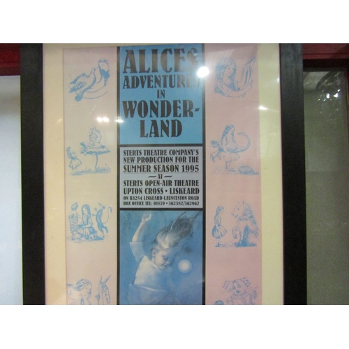 4012 - An Alice in Wonderland poster, framed, 55cm x 40cm image size