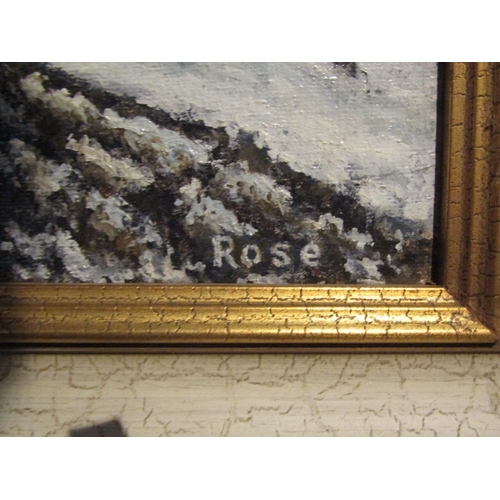 4084 - A.G ROSE: An oil on canvas titled 'Sandwich, Kent', signed lower right, framed, 34cm x 44cm image si... 