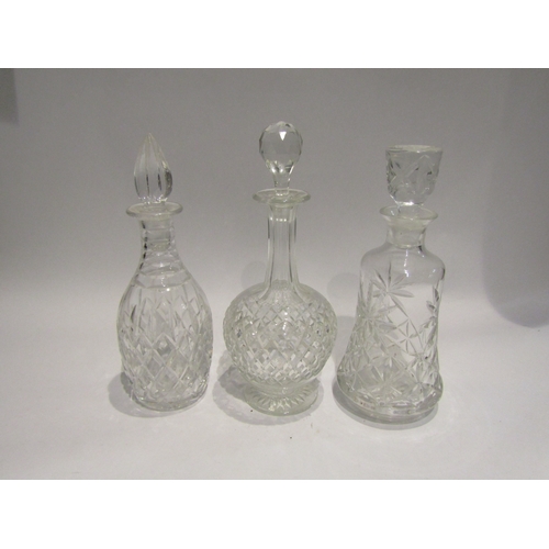 4097 - Three cut and crystal glass decanters of various forms