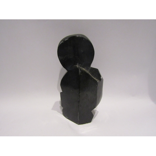 4108 - A naïve stone figure, possibly slate, indistinct marks to base, 27cm tall