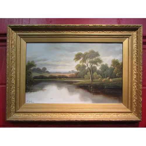 4116 - E HORTON: Two late 19th Century rural landscapes depicting rivers, trees and mountains, both signed ... 