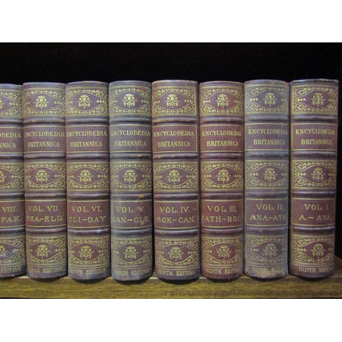 4125 - WITHDRAWN:'The Encyclopedia Britannica', 1875-1889, 9th edition, vols. 1-9, 12, 13, 17, 18, 20-25, s... 