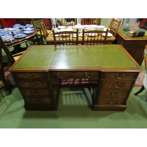 4164 - In the manner of 'Bevan & Funnell' a George III style mahogany breakfront/canted corner twin pedesta... 