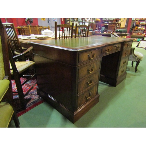 4164 - In the manner of 'Bevan & Funnell' a George III style mahogany breakfront/canted corner twin pedesta... 