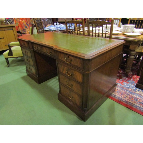 4164 - In the manner of 'Bevan & Funnell' a George III style mahogany breakfront/canted corner twin pedesta... 