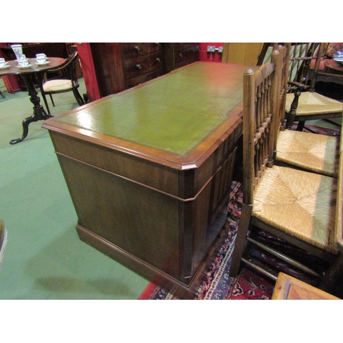 4164 - In the manner of 'Bevan & Funnell' a George III style mahogany breakfront/canted corner twin pedesta... 