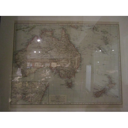 4170 - Four framed maps: An 18th Century copper plate of Persia by John Gibson, 29cm x 33cm, a hand-coloure... 