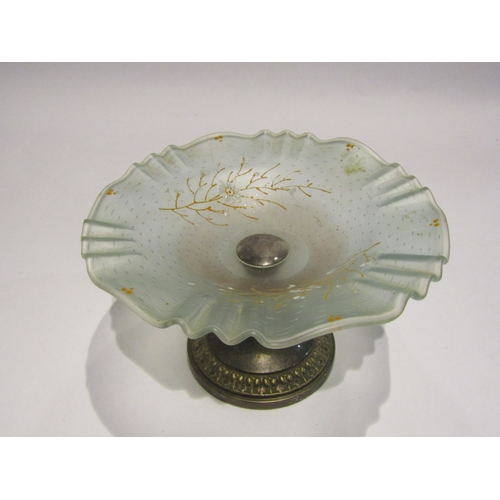 4385 - A large white tureen with cover, a metal based glass dish with floral design and a Victorian Jardini... 