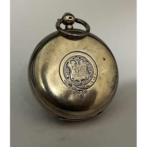 5163 - LINFORD & SON OF NORWICH: A 19th Century silver double hinged open-faced pocket watch, enamelled Ara... 