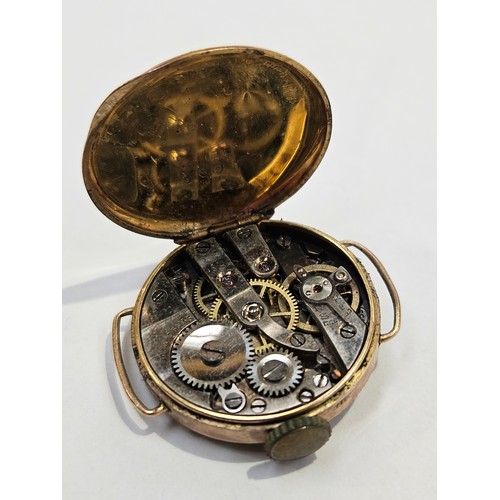 8183 - Two 9ct gold cased ladies wristwatches, one a 9ct gold cased Art deco ladies wristwatch, on a rolled... 