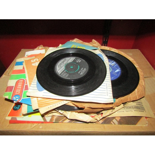 4204 - A box of miscellaneous including large seed, hip flask, wooden box and records etc