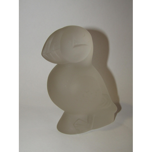 4221 - A circa 1975 frosted glass model of a puffin designed by Lisa Larson for Svenskt Glas, Limited Editi... 