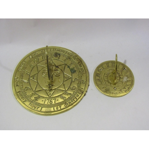 4262 - Two reproduction brass sun dials, largest 18cm diameter