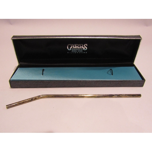 4337 - A Carrs silver drinking straw, boxed