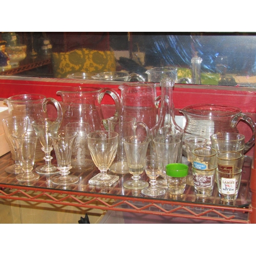 4376 - A selection of mainly cordial glasses and jugs