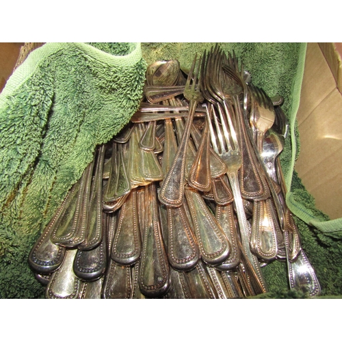 4378 - A twelve place setting of silver plated cutlery