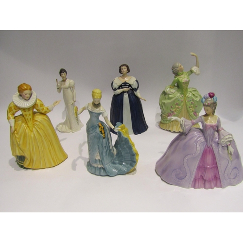 4379 - A Franklin Mint 'Museum of Costume' set of six porcelain ladies with paperwork