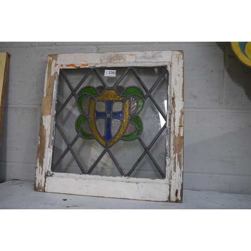 2080 - An Edwardian leaded-glass window light