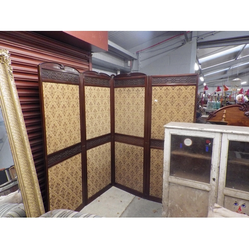 2409 - A 1920's four-fold mahogany room screen