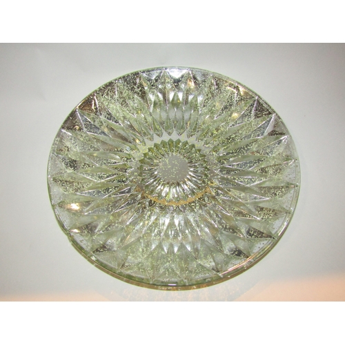 4242 - A decorative lozenge patterned glass bowl, 32cm diameter