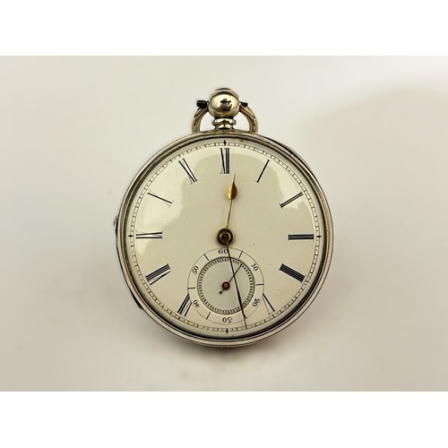 5161 - RICHARD J. COLE OF CORNHILL, IPSWICH: A 19th Century silver double hinged open-faced pocket watch, e... 