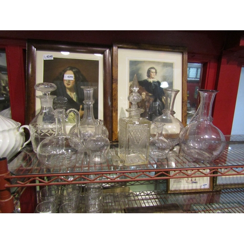 4394 - A selection of carafes and decanters, some lacking stoppers