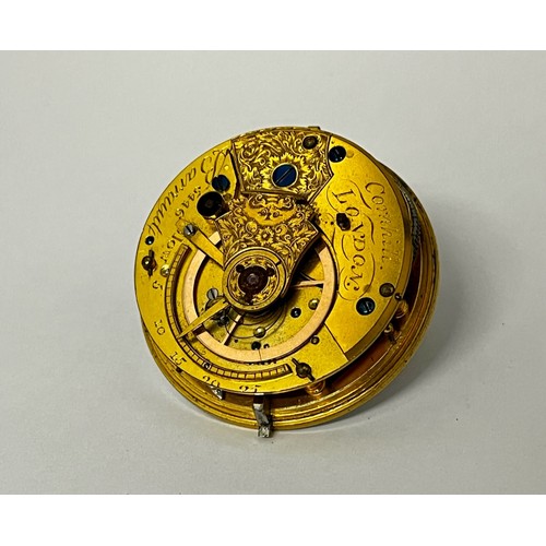 5127 - BARRAUD OF CORNHILL, LONDON: A 19th Century pocket watch movement, chain fusee with maintaining powe... 