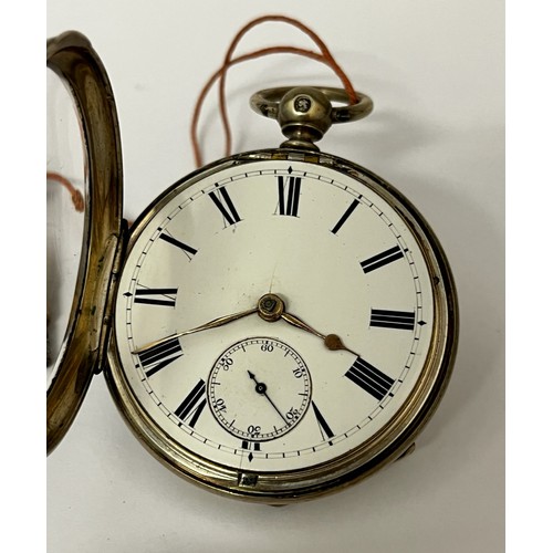 5143 - DAVID MORICE OF FENCHURCH STREET, LONDON: A 19th Century full hunter pocket watch, the enamel dial w... 