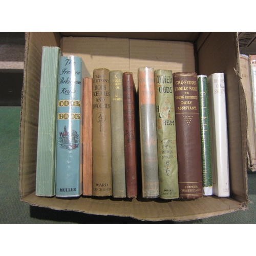 4281 - Two boxes of mainly cookery books to include 'Cre Fydd's Family Fare, The Young Housewife's Daily As... 