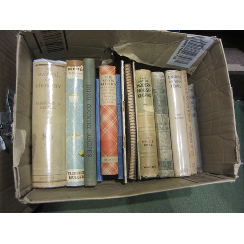 4281 - Two boxes of mainly cookery books to include 'Cre Fydd's Family Fare, The Young Housewife's Daily As... 