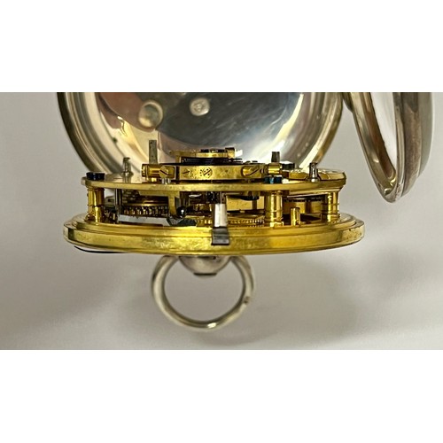 5103 - WYMARK OF PERCEVAL STREET, LONDON: A 19th Century silver open-faced pocket chronometer, enamelled Ro... 