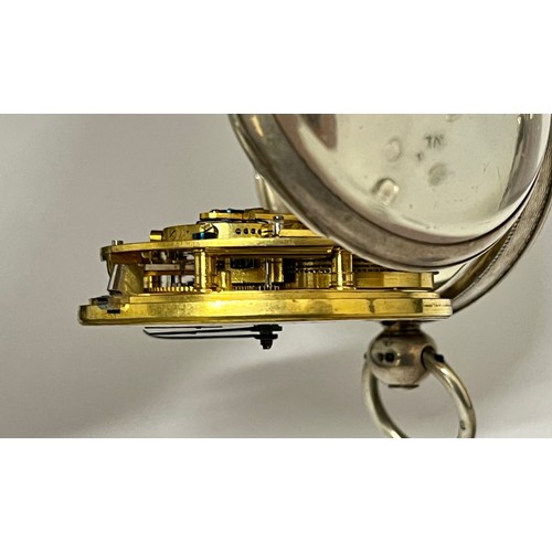 5103 - WYMARK OF PERCEVAL STREET, LONDON: A 19th Century silver open-faced pocket chronometer, enamelled Ro... 