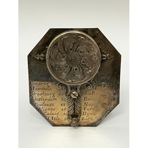 5186 - CHAPOTOT, PARIS: A late 17th / early 18th Century  Butterfield style silver pocket sundial by Chapot... 