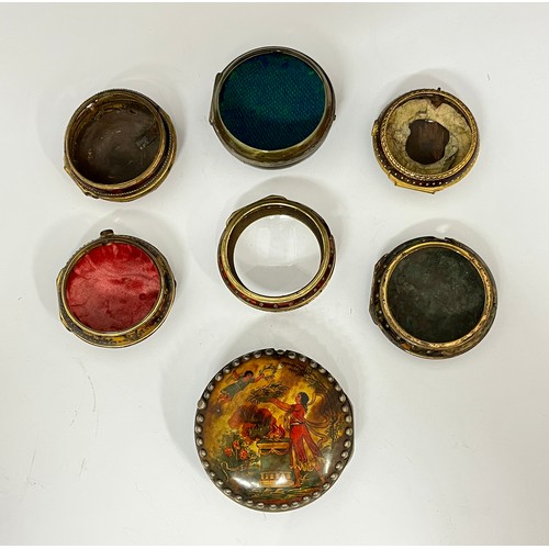 5112 - A quantity of tortoiseshell and Piqué work part pocket watch cases including pictorial examples