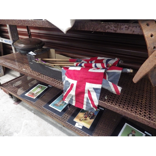 2073 - A selection of Edwardian Union Jack flags etc