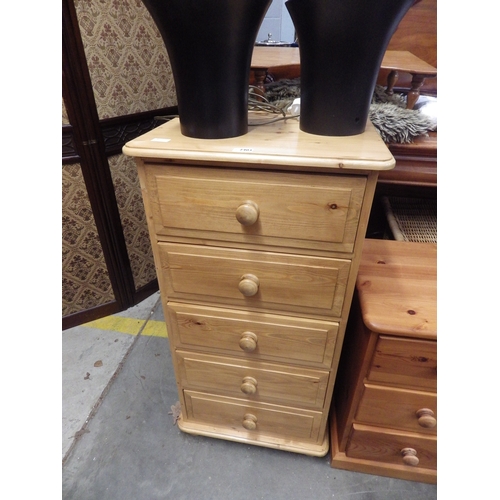 2403 - A country pine chest of five drawers, bun handles