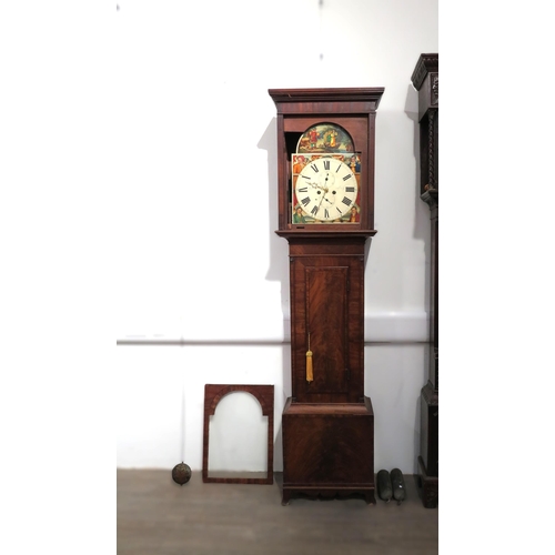 8003 - A Scottish Victorian mahogany longcase clock by William Barr of Hamilton, the arch dial painted with... 