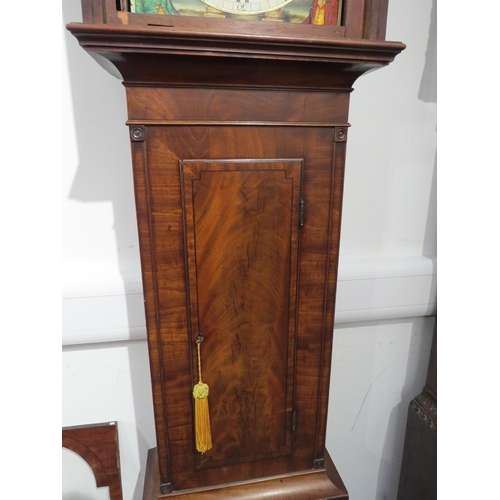 8003 - A Scottish Victorian mahogany longcase clock by William Barr of Hamilton, the arch dial painted with... 