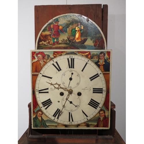 8003 - A Scottish Victorian mahogany longcase clock by William Barr of Hamilton, the arch dial painted with... 