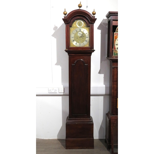 8004 - A mahogany longcase clock by Benjamin Lockwood of Swaffham, the ornate brass dial with silvered Roma... 