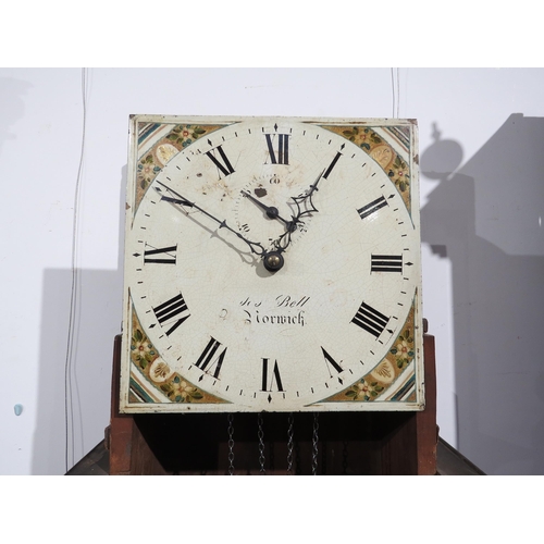 8005 - A Victorian mahogany cased longcase clock by Joseph Bell of Norwich, painted Roman numeral dial is c... 