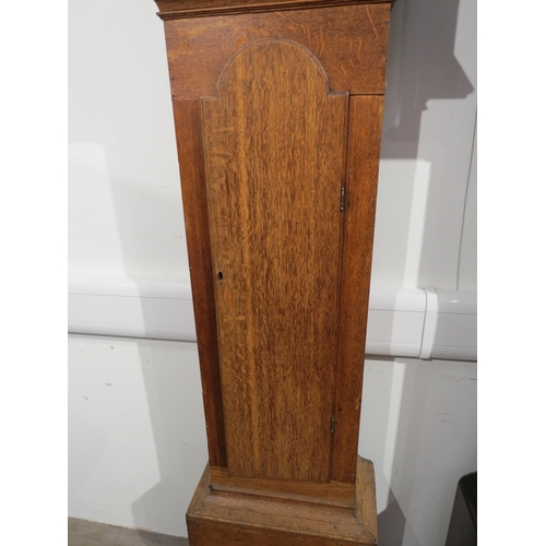 8006 - An oak longcase clock by Benjamin Sudlow of Yarmouth, ornate dial with silvered Roman chapter ring, ... 