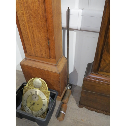 8006 - An oak longcase clock by Benjamin Sudlow of Yarmouth, ornate dial with silvered Roman chapter ring, ... 