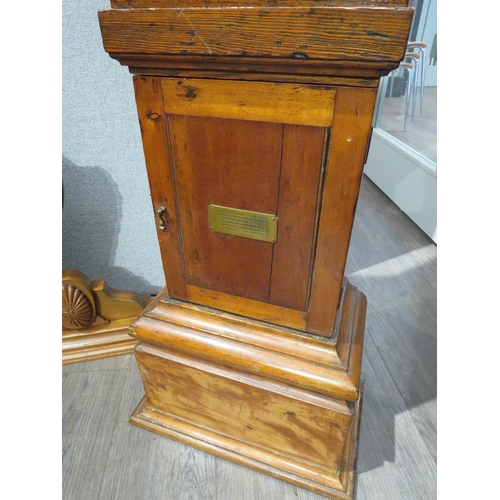 8009 - A mid 19th Century pine tavern clock with large octagonal dial, the brown Roman numeral dial attache... 