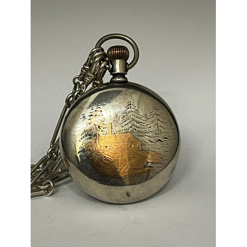 5139 - ILLINOIS WATCH CO: An early 20th Century silver open-faced American pocket watch, Arabic enamelled d... 